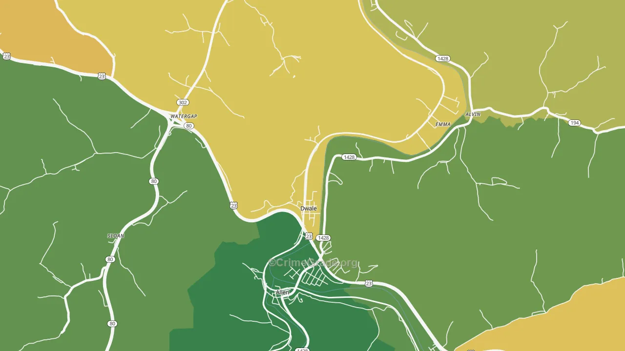 41621, KY Map of Vehicle Theft Rates
