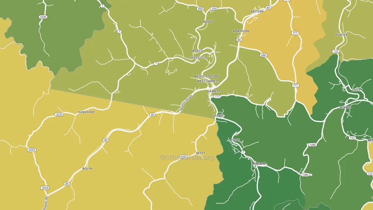 41630, KY Map of Vehicle Theft Rates