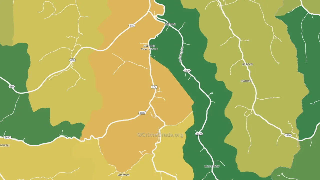 41631, KY Map of Vehicle Theft Rates
