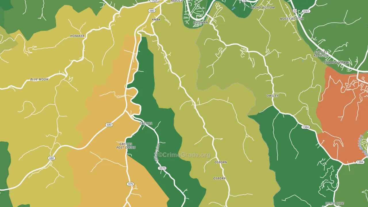 41635, KY Map of Vehicle Theft Rates