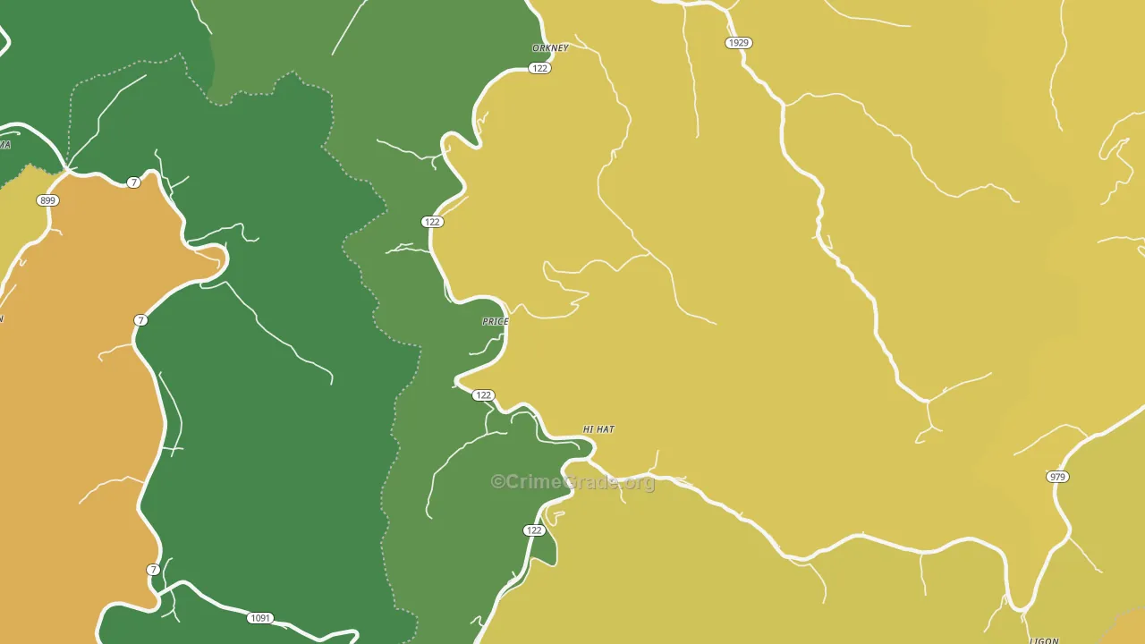 41636, KY Map of Vehicle Theft Rates