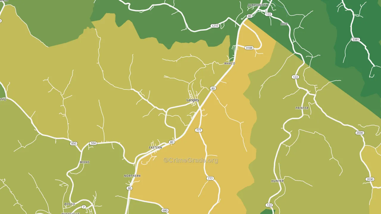 41645, KY Map of Vehicle Theft Rates