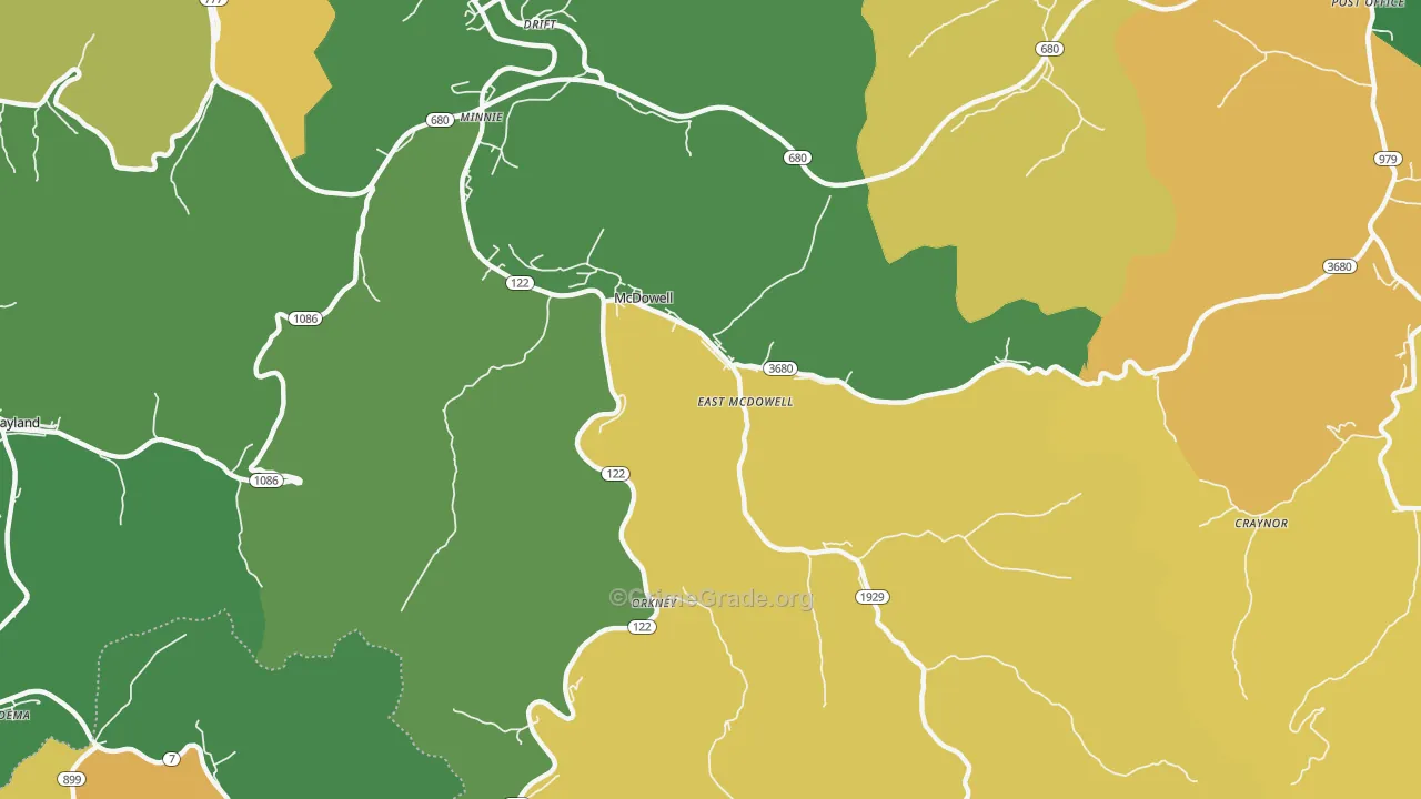 41647, KY Map of Vehicle Theft Rates