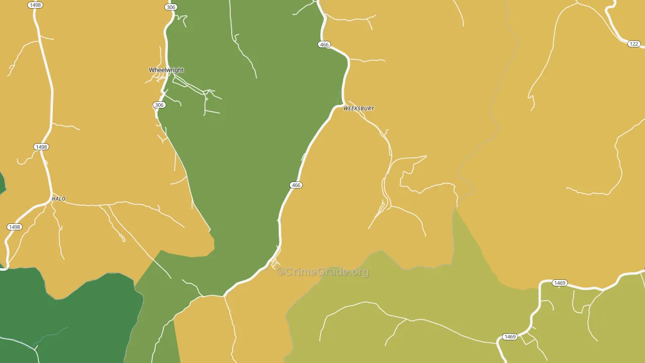 41667, KY Map of Vehicle Theft Rates