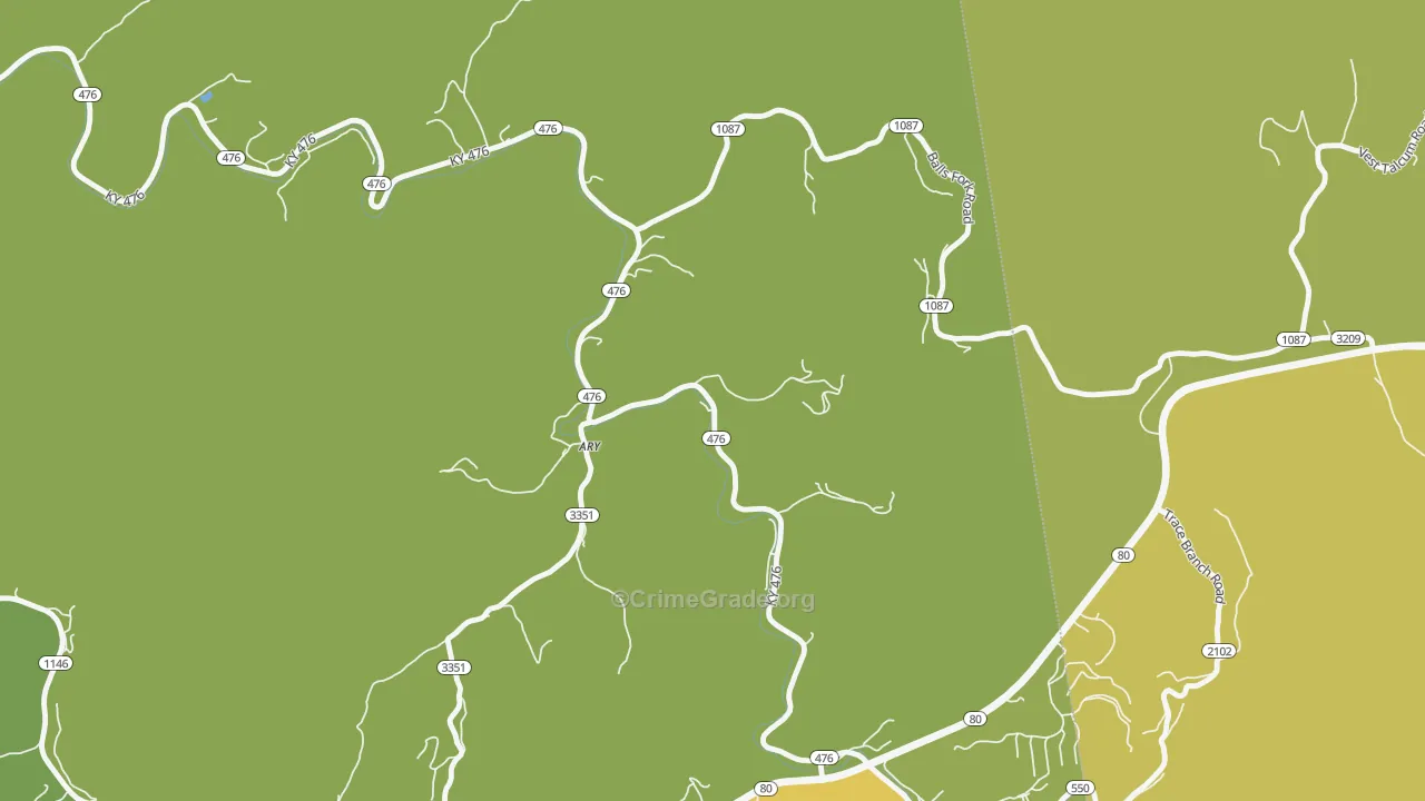 41712, KY Map of Vehicle Theft Rates