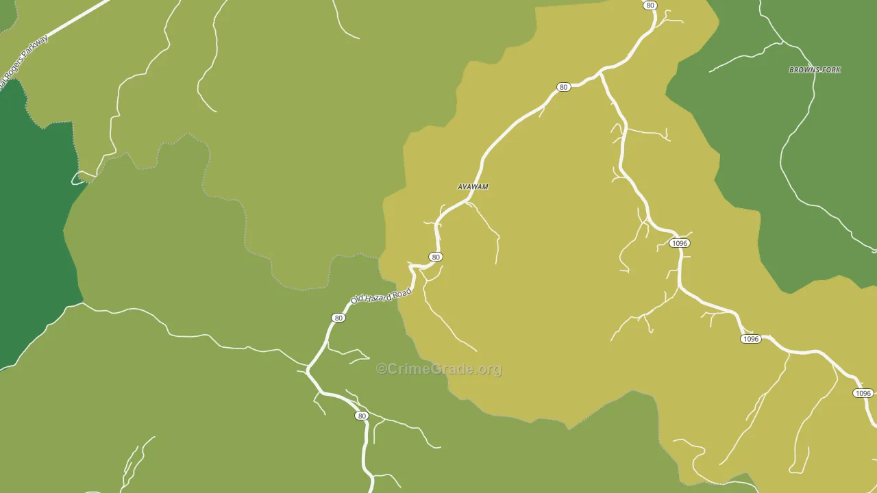 41713, KY Map of Vehicle Theft Rates