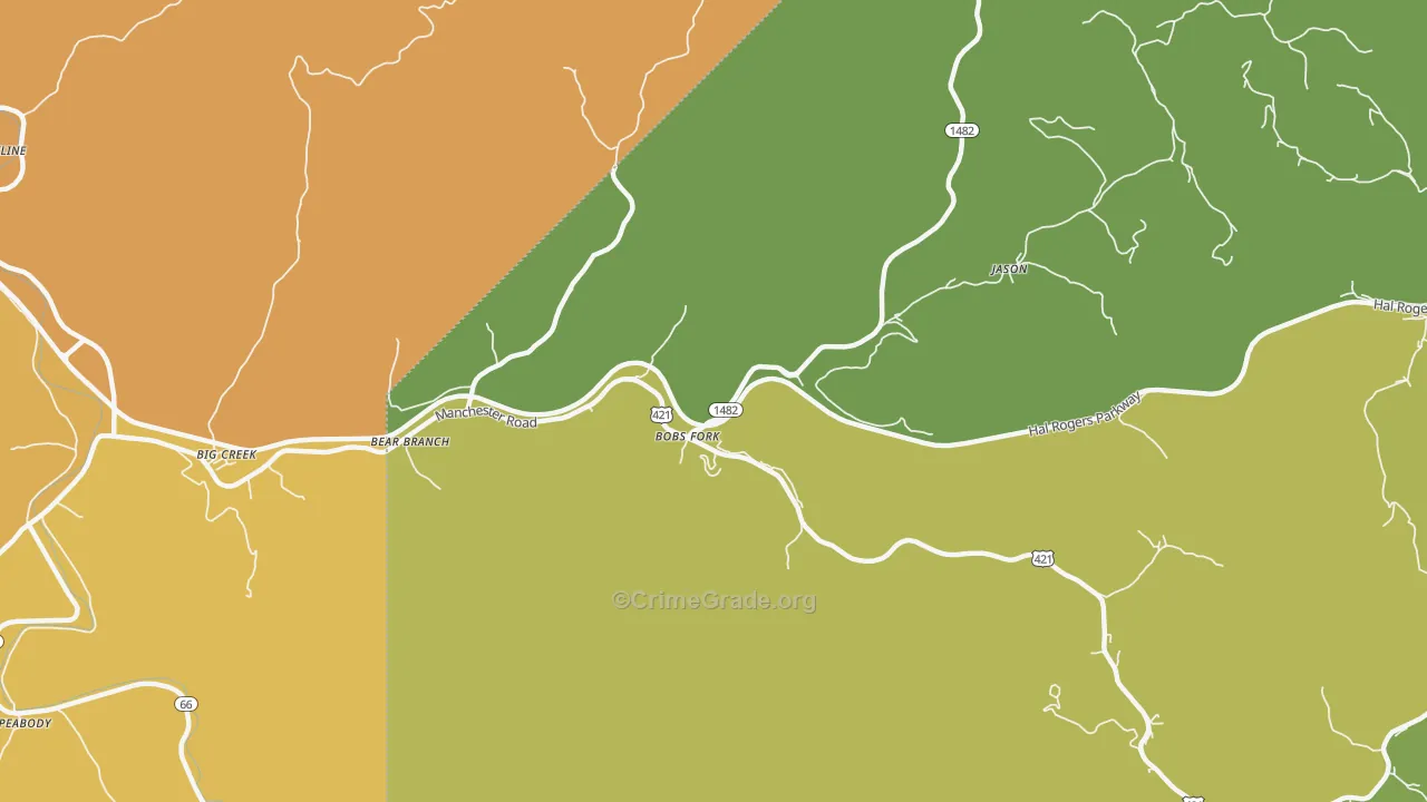 41714, KY Map of Vehicle Theft Rates