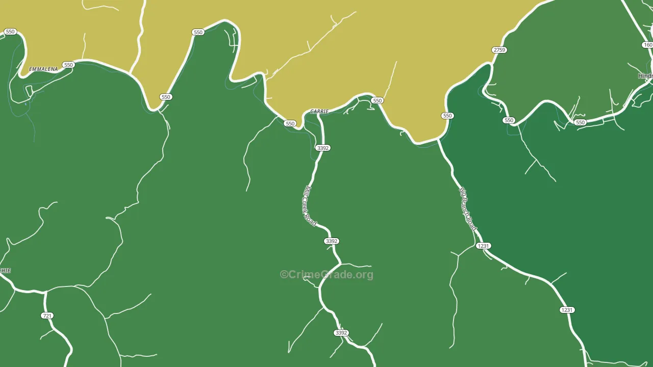 41725, KY Map of Vehicle Theft Rates