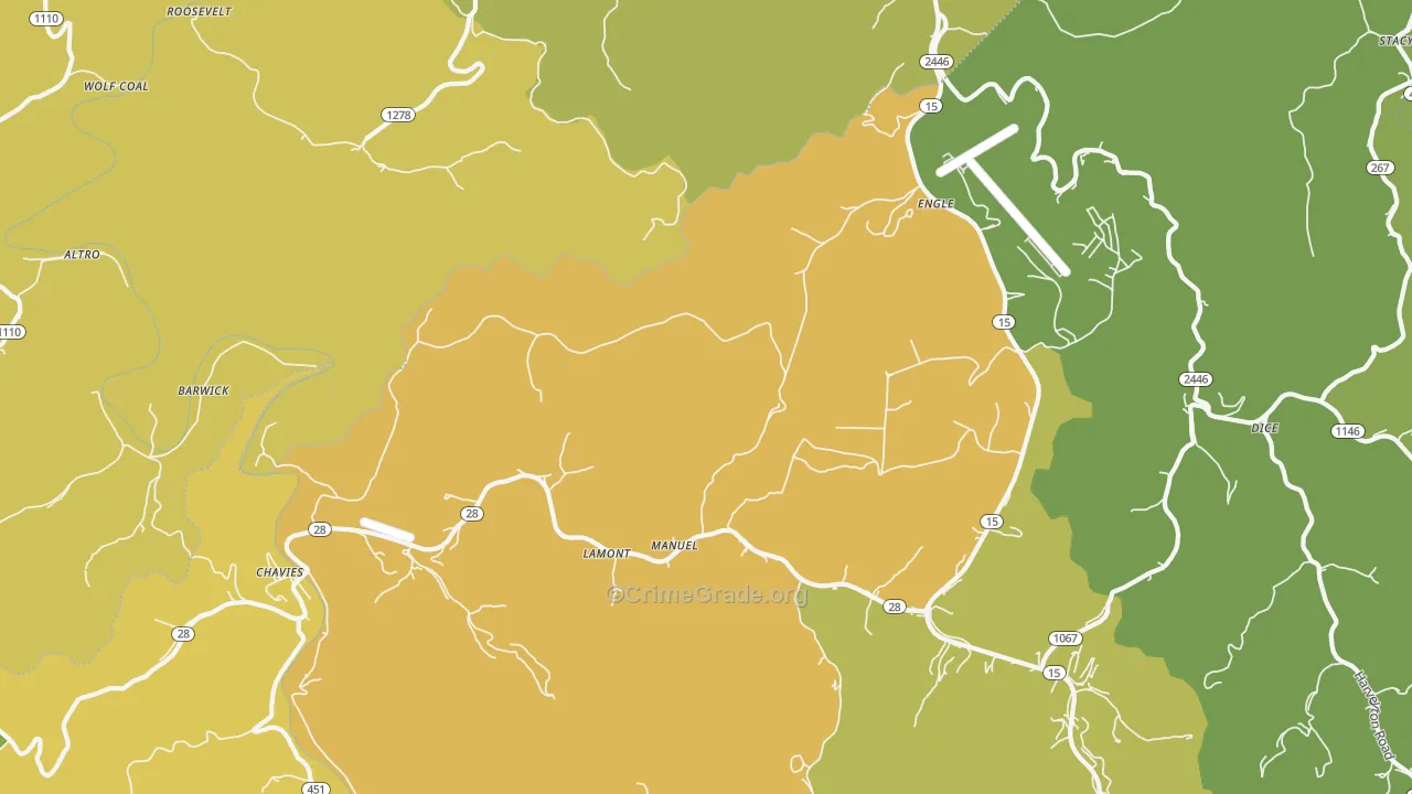 41727, KY Map of Vehicle Theft Rates