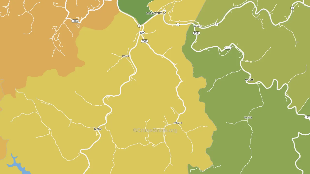 41731, KY Map of Vehicle Theft Rates