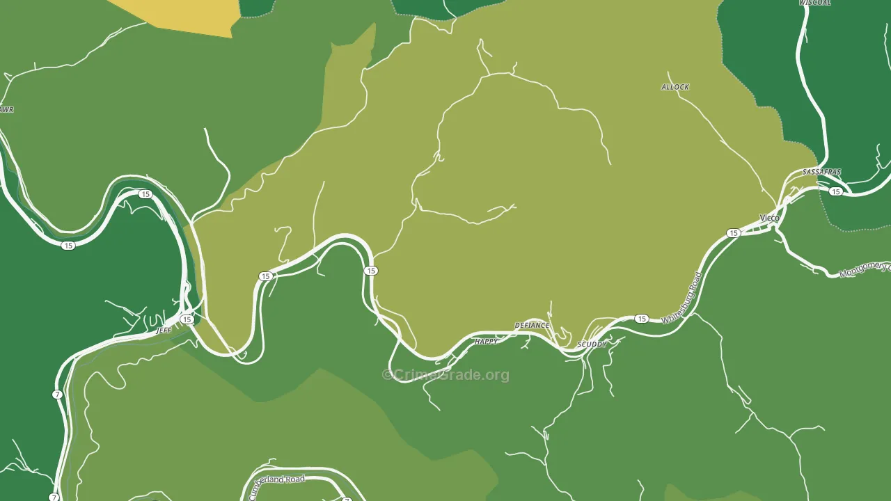 41746, KY Map of Vehicle Theft Rates