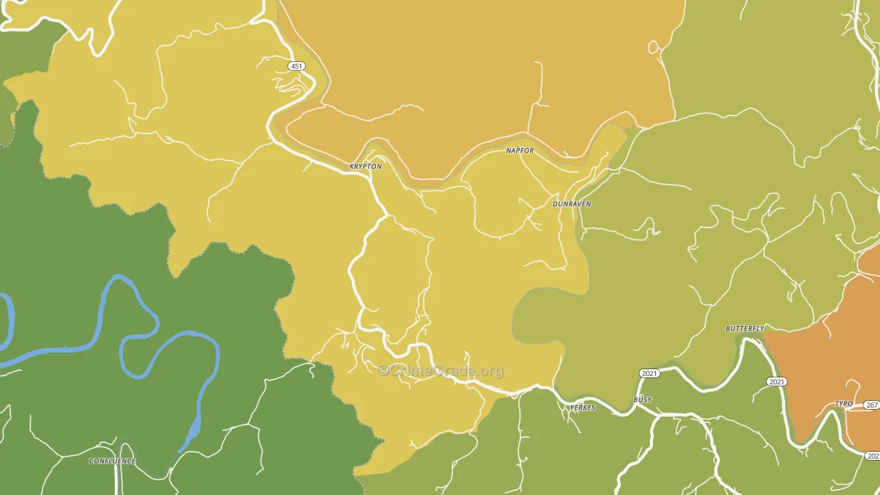 41754, KY Map of Vehicle Theft Rates