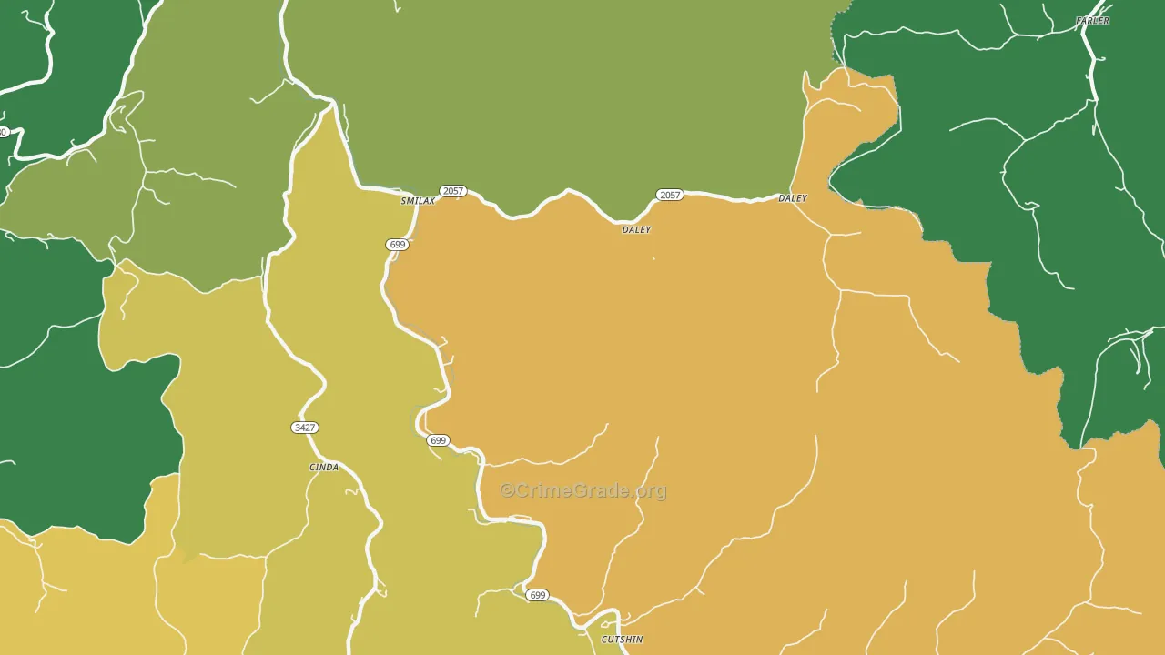 41764, KY Map of Vehicle Theft Rates