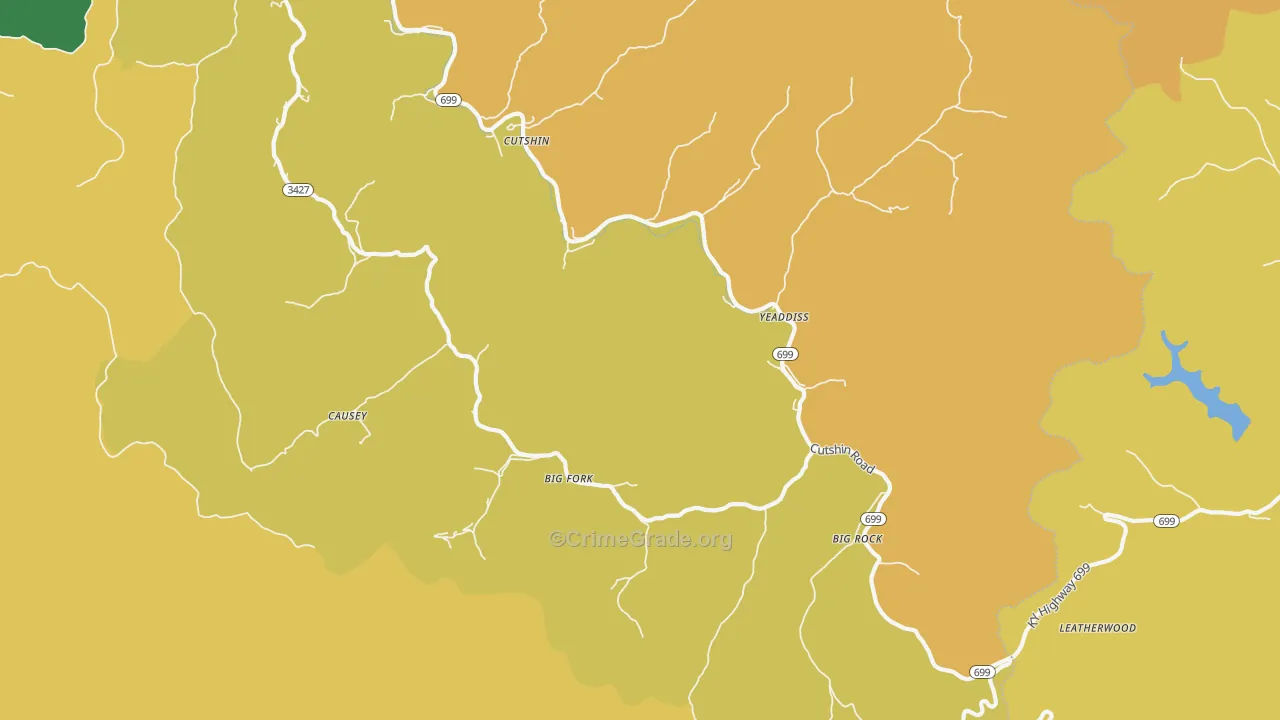 41777, KY Map of Vehicle Theft Rates