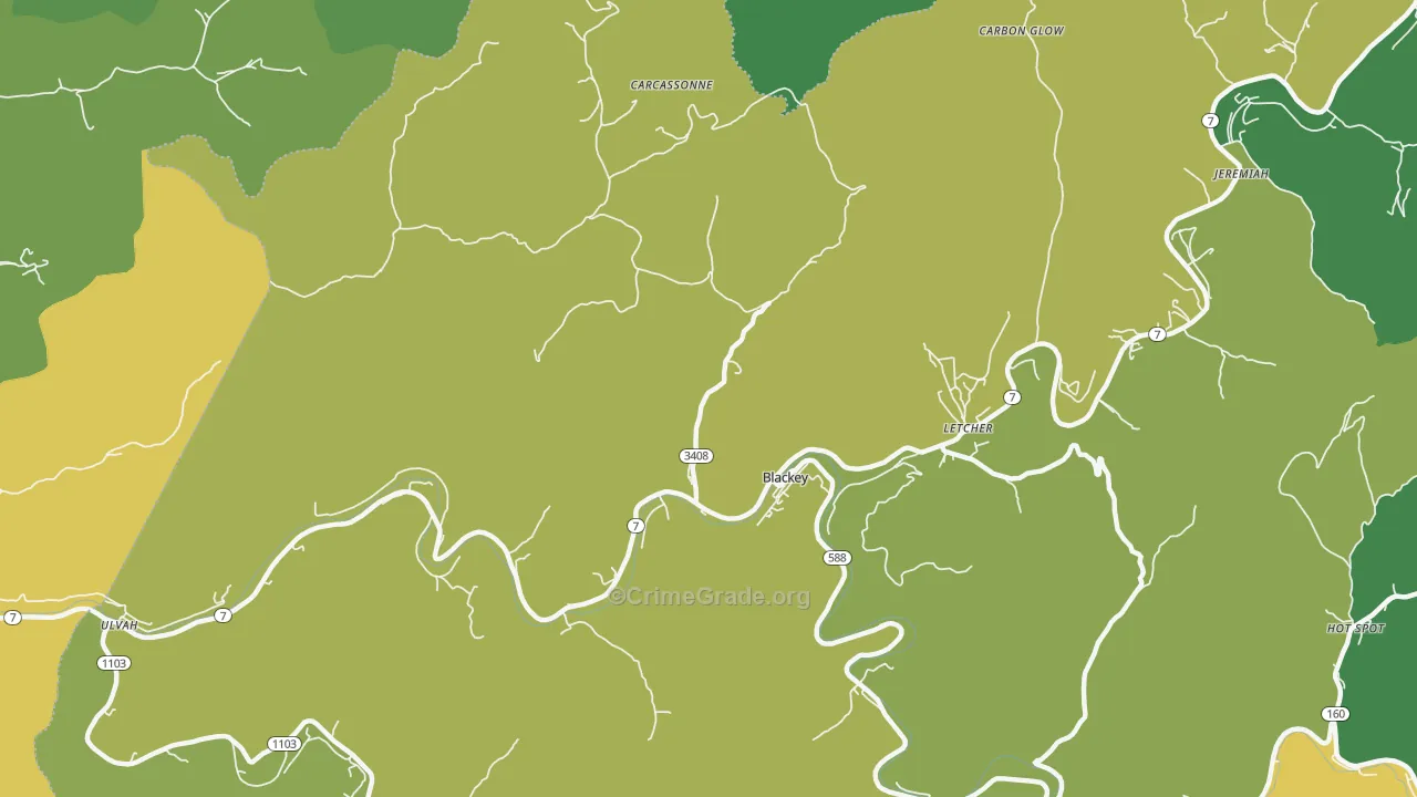 41804, KY Map of Vehicle Theft Rates