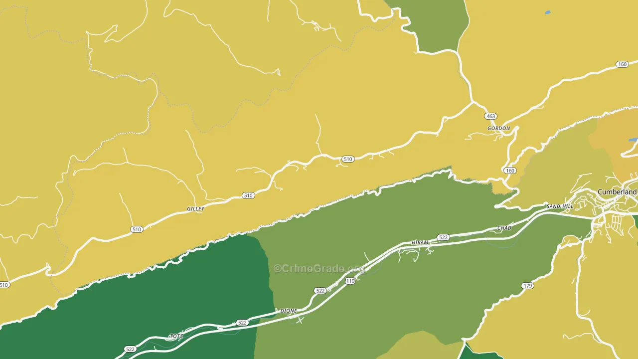 41819, KY Map of Vehicle Theft Rates