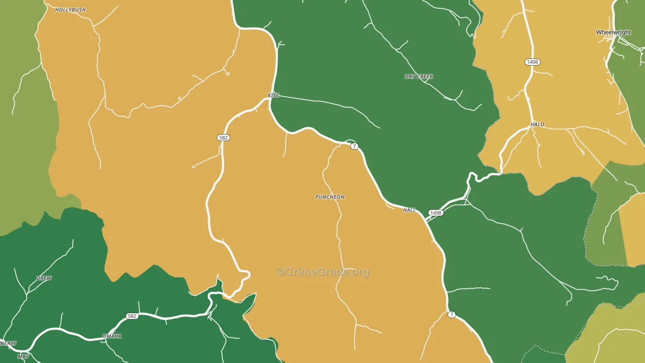 41828, KY Map of Vehicle Theft Rates