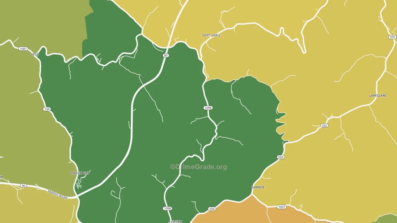 41831, KY Map of Vehicle Theft Rates