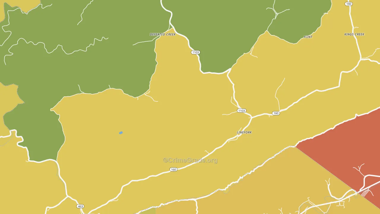 41833, KY Map of Vehicle Theft Rates