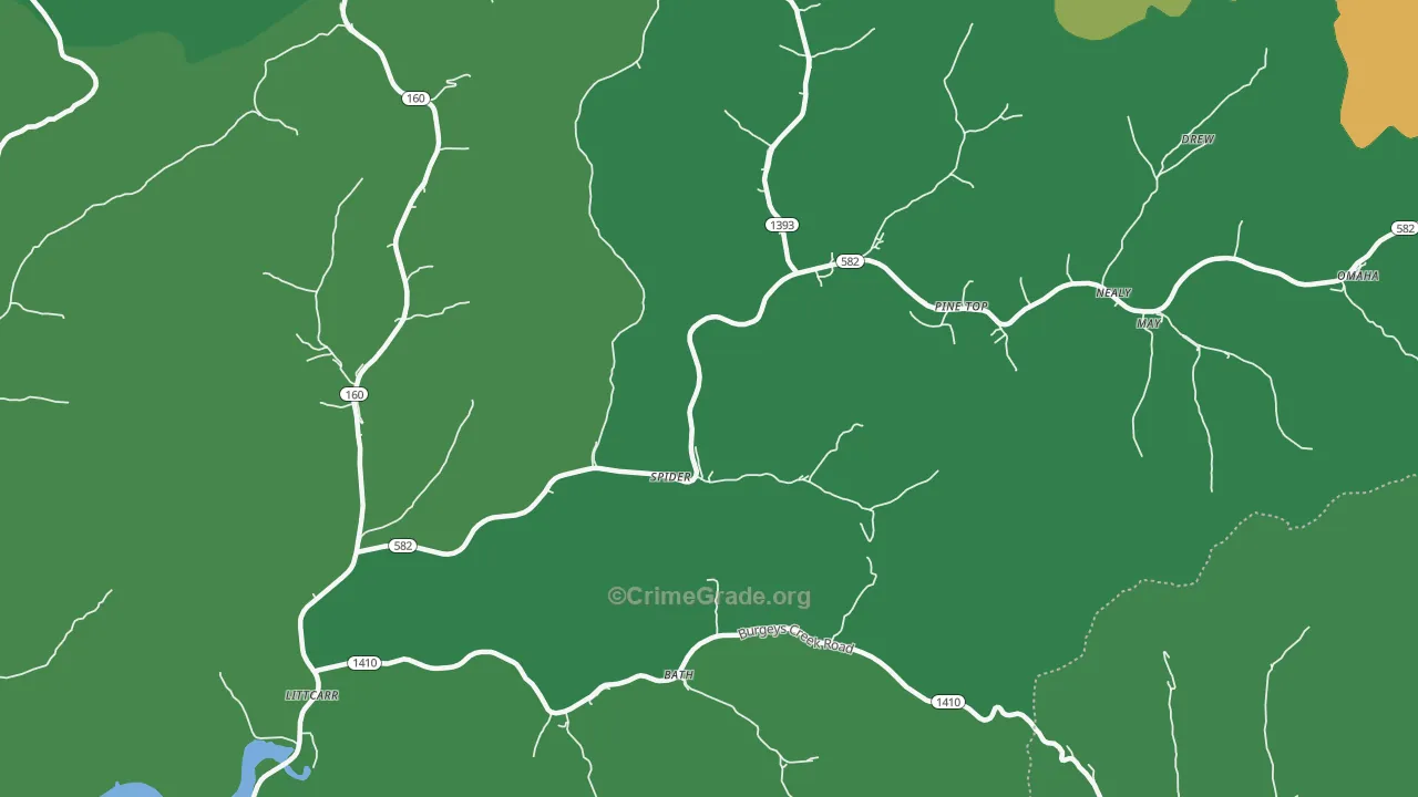 41836, KY Map of Vehicle Theft Rates