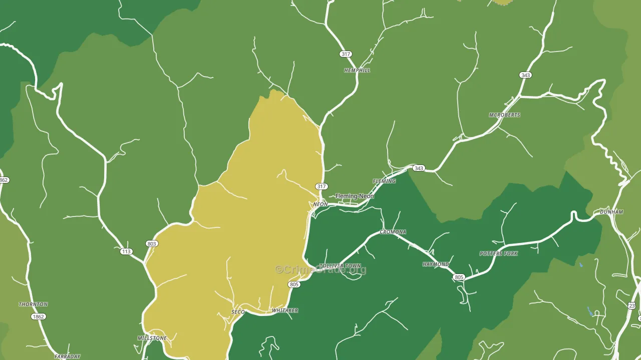 41840, KY Map of Vehicle Theft Rates