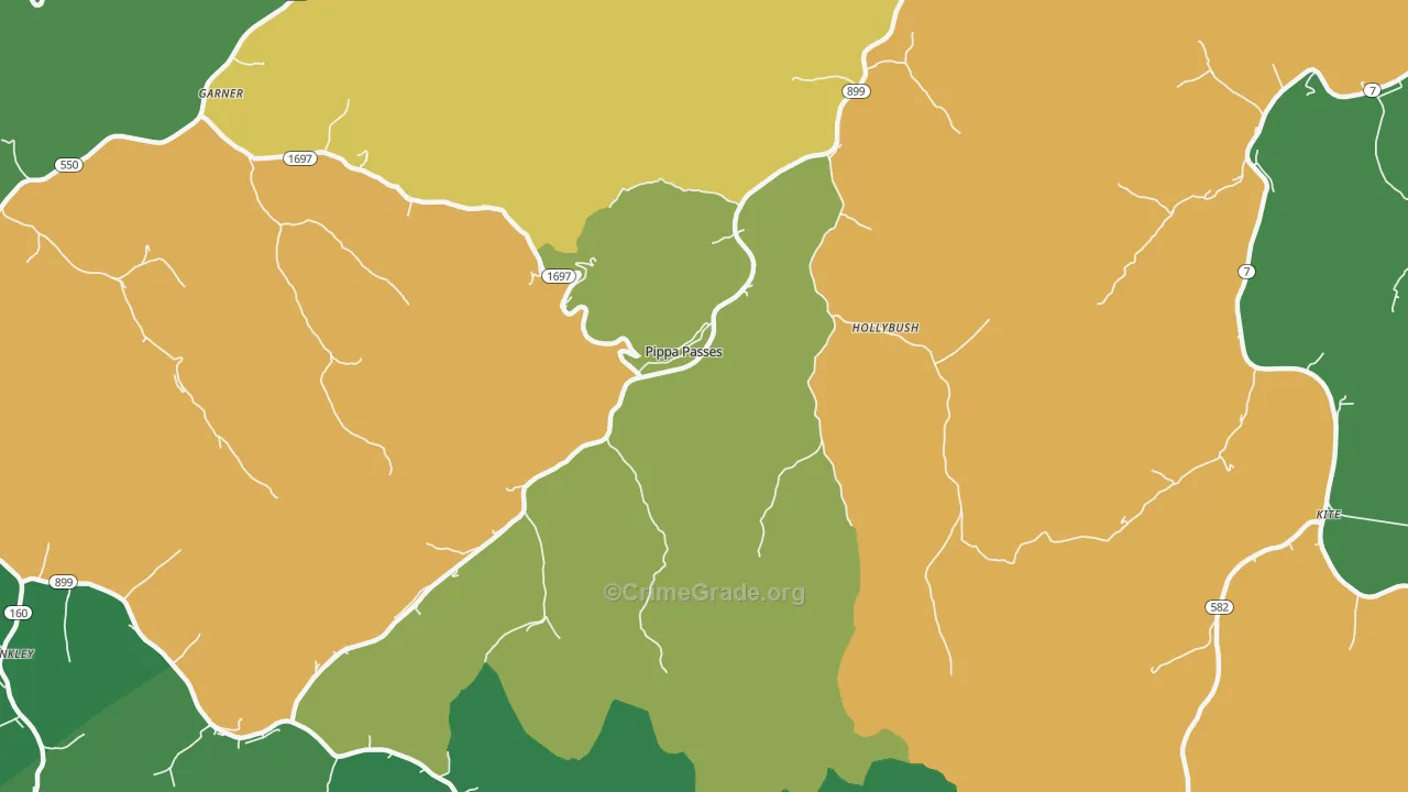 41844, KY Map of Vehicle Theft Rates