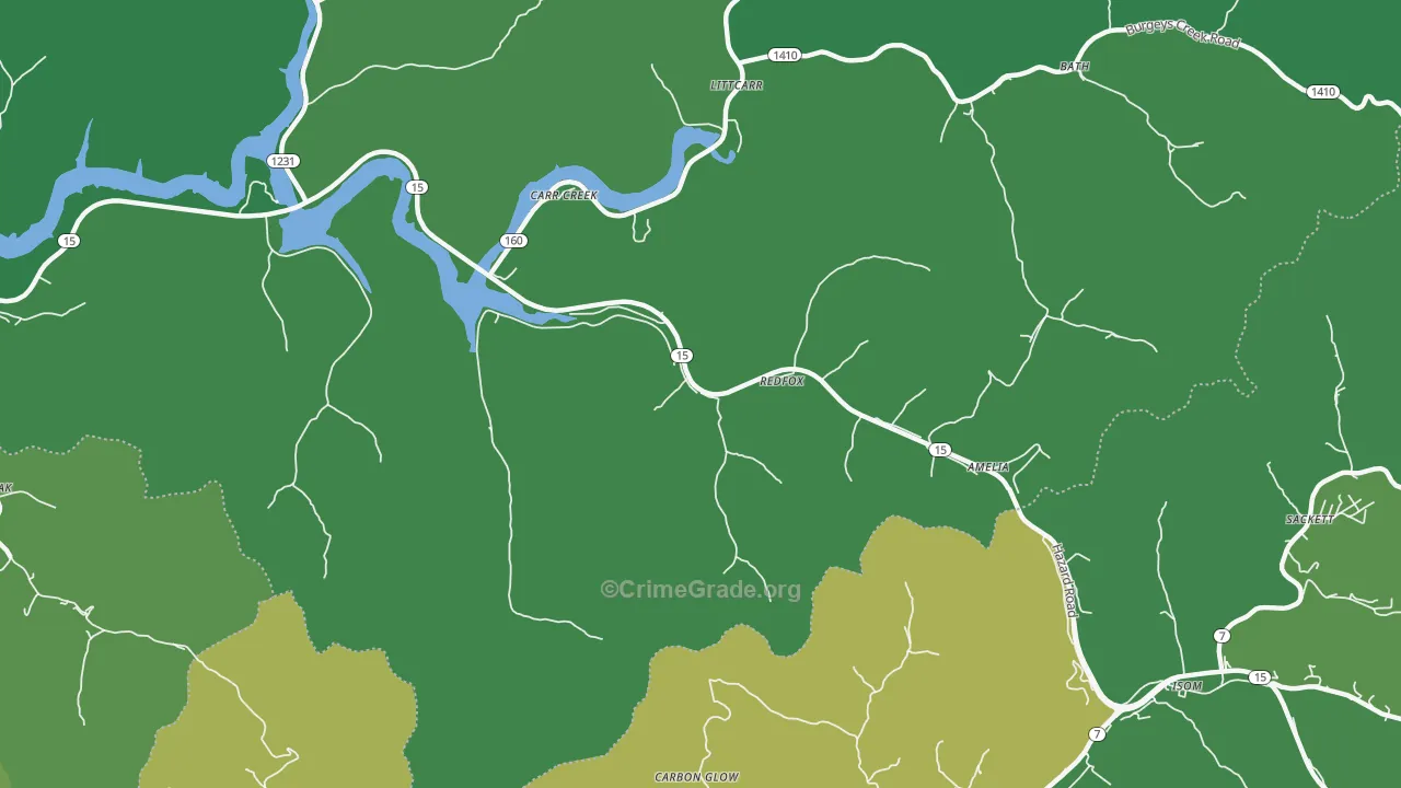 41847, KY Map of Vehicle Theft Rates