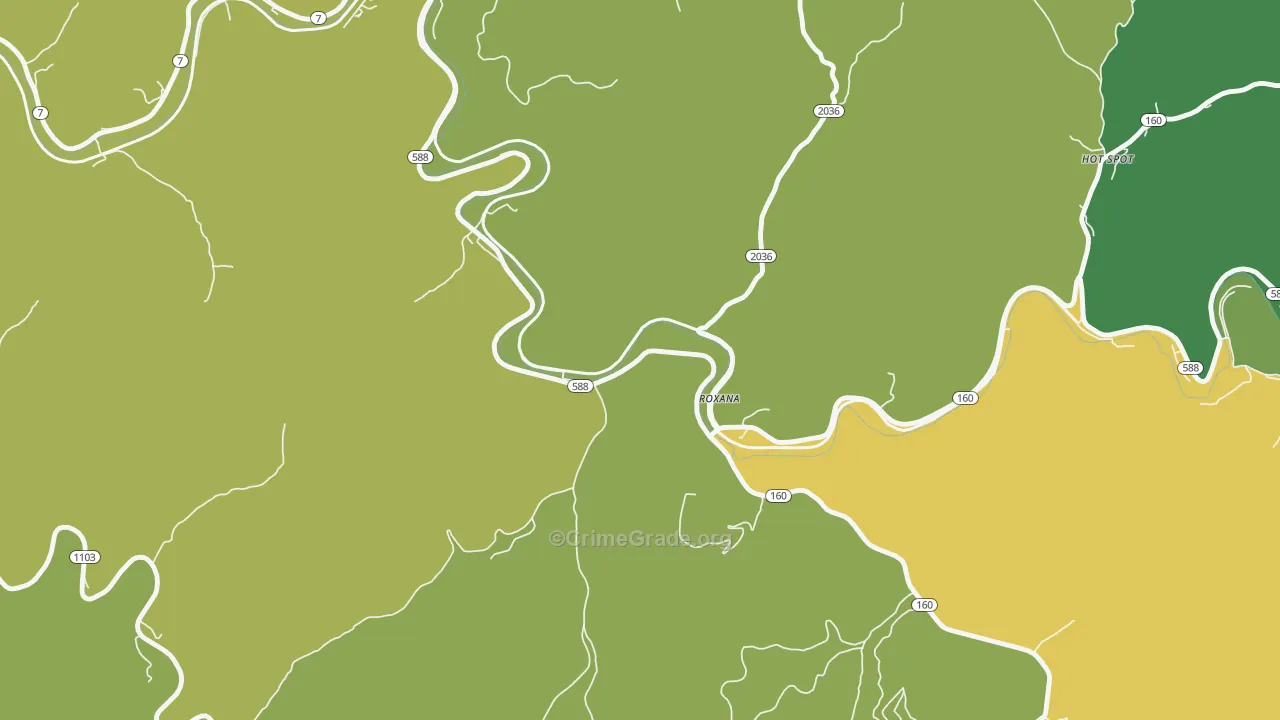 41848, KY Map of Vehicle Theft Rates