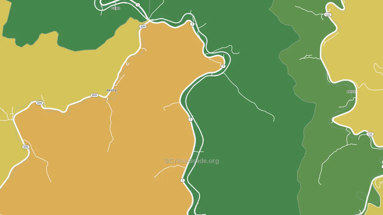41859, KY Map of Vehicle Theft Rates