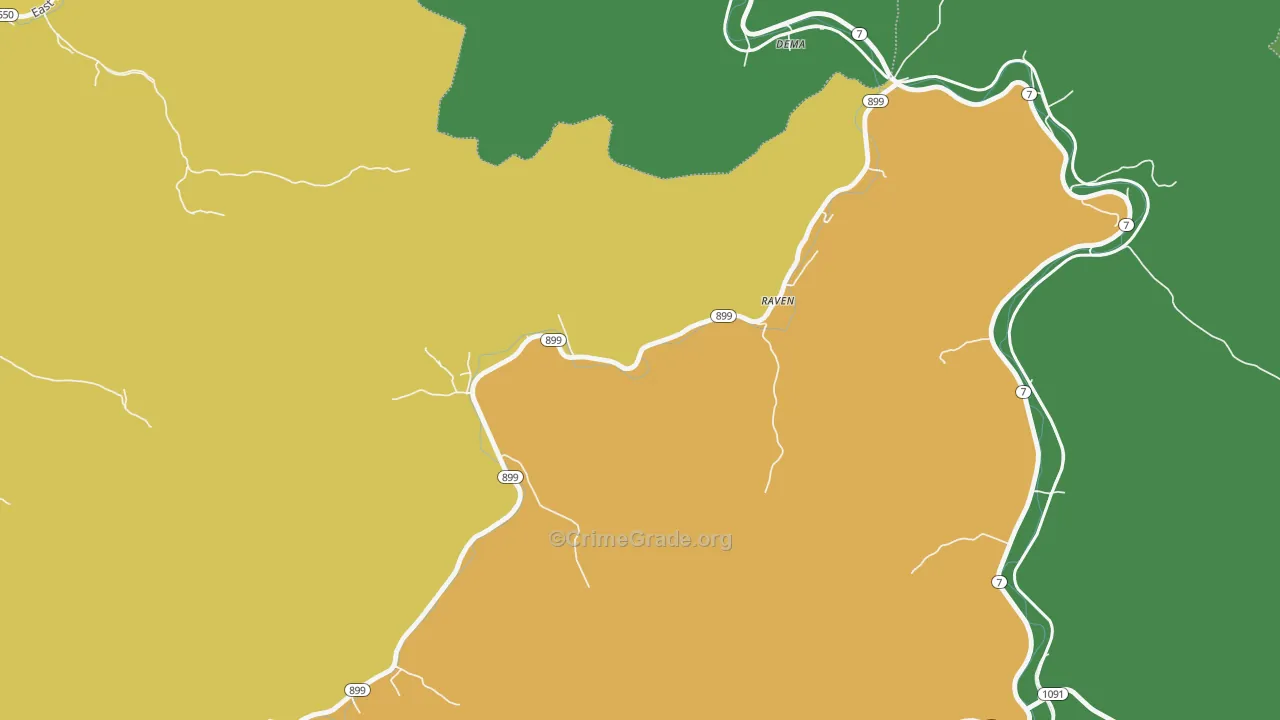 41861, KY Map of Vehicle Theft Rates