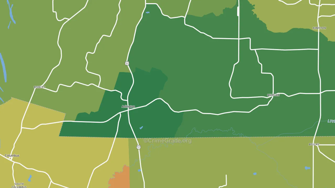 42021, KY Map of Vehicle Theft Rates