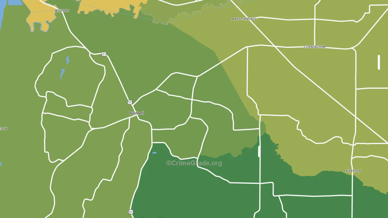 42023, KY Map of Vehicle Theft Rates