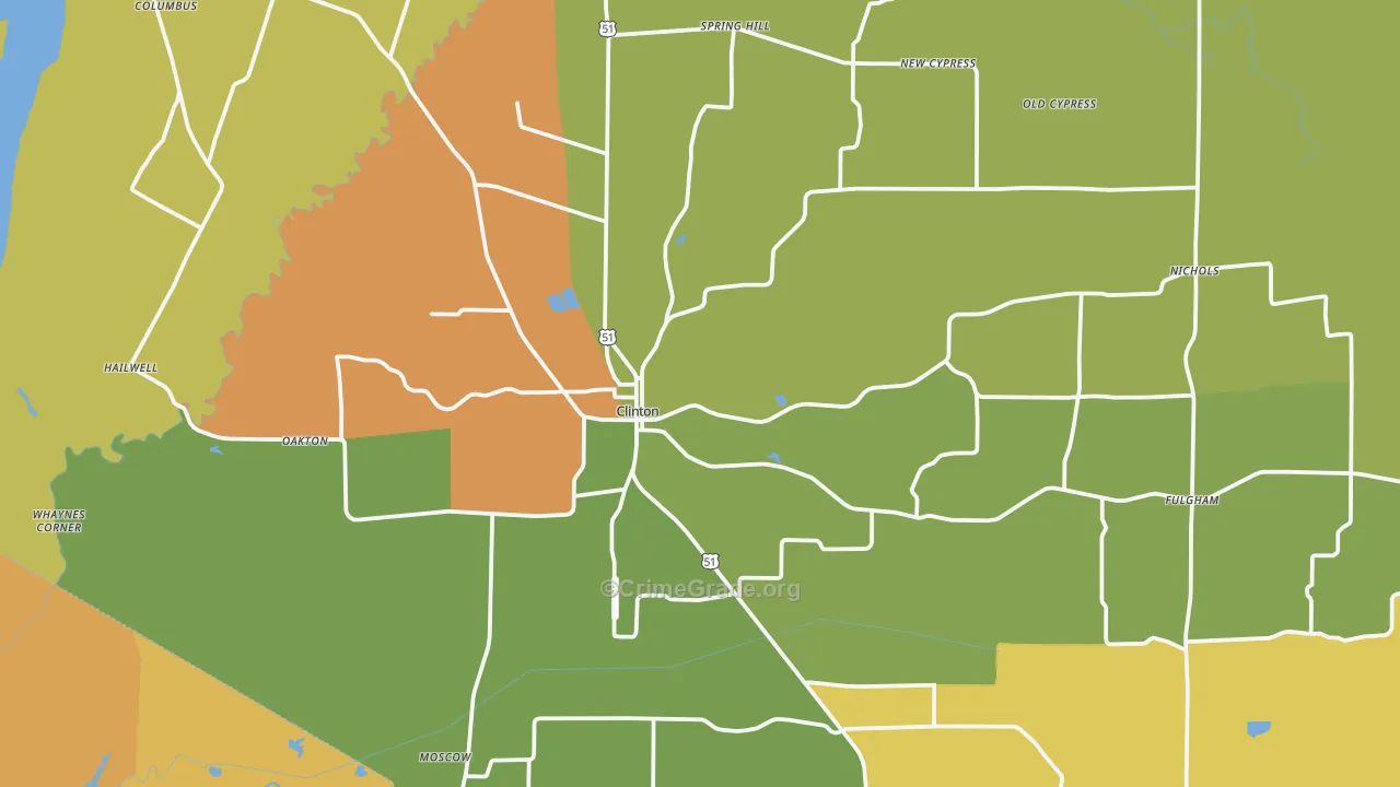 42031, KY Map of Vehicle Theft Rates