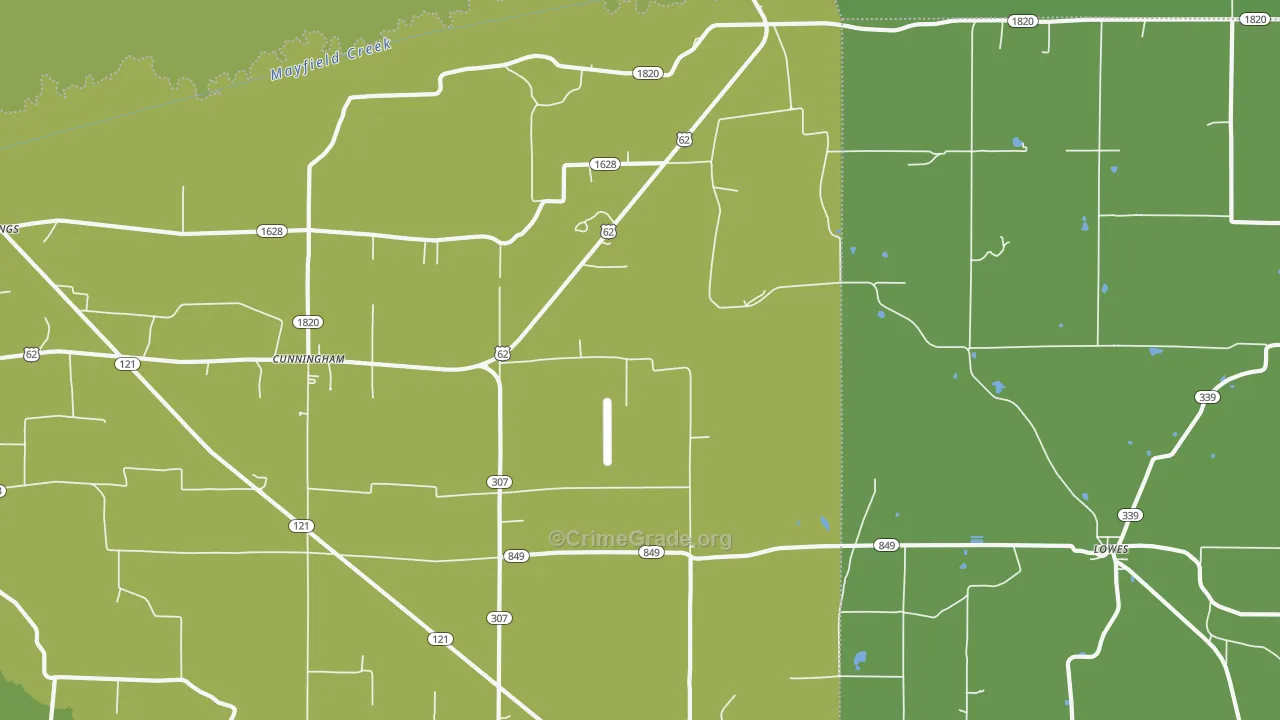 42035, KY Map of Vehicle Theft Rates