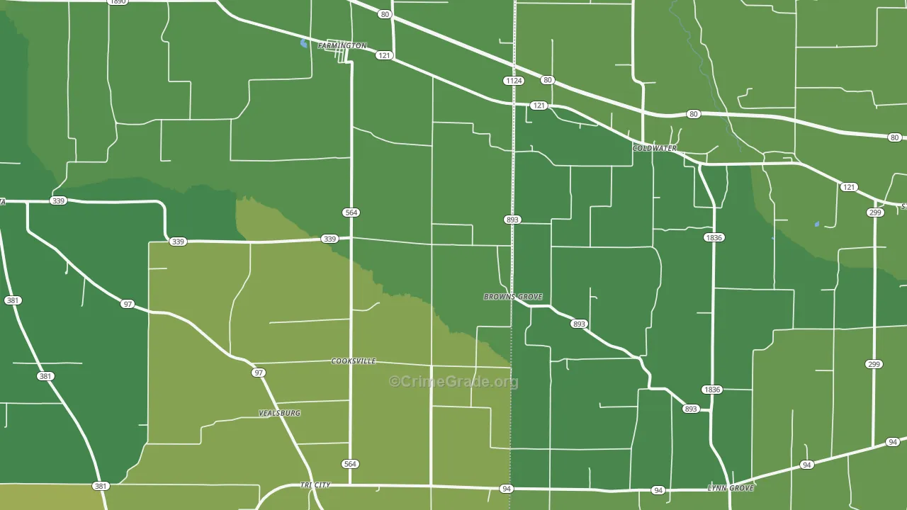 42040, KY Map of Vehicle Theft Rates