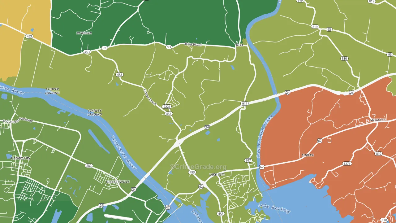 42045, KY Map of Vehicle Theft Rates