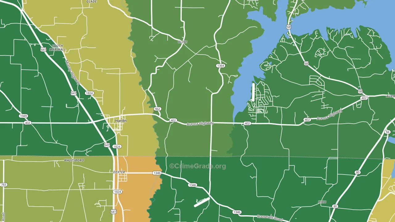 42048, KY Map of Vehicle Theft Rates