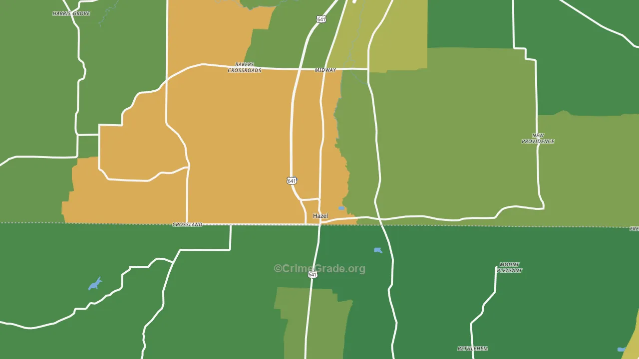 42049, KY Map of Vehicle Theft Rates