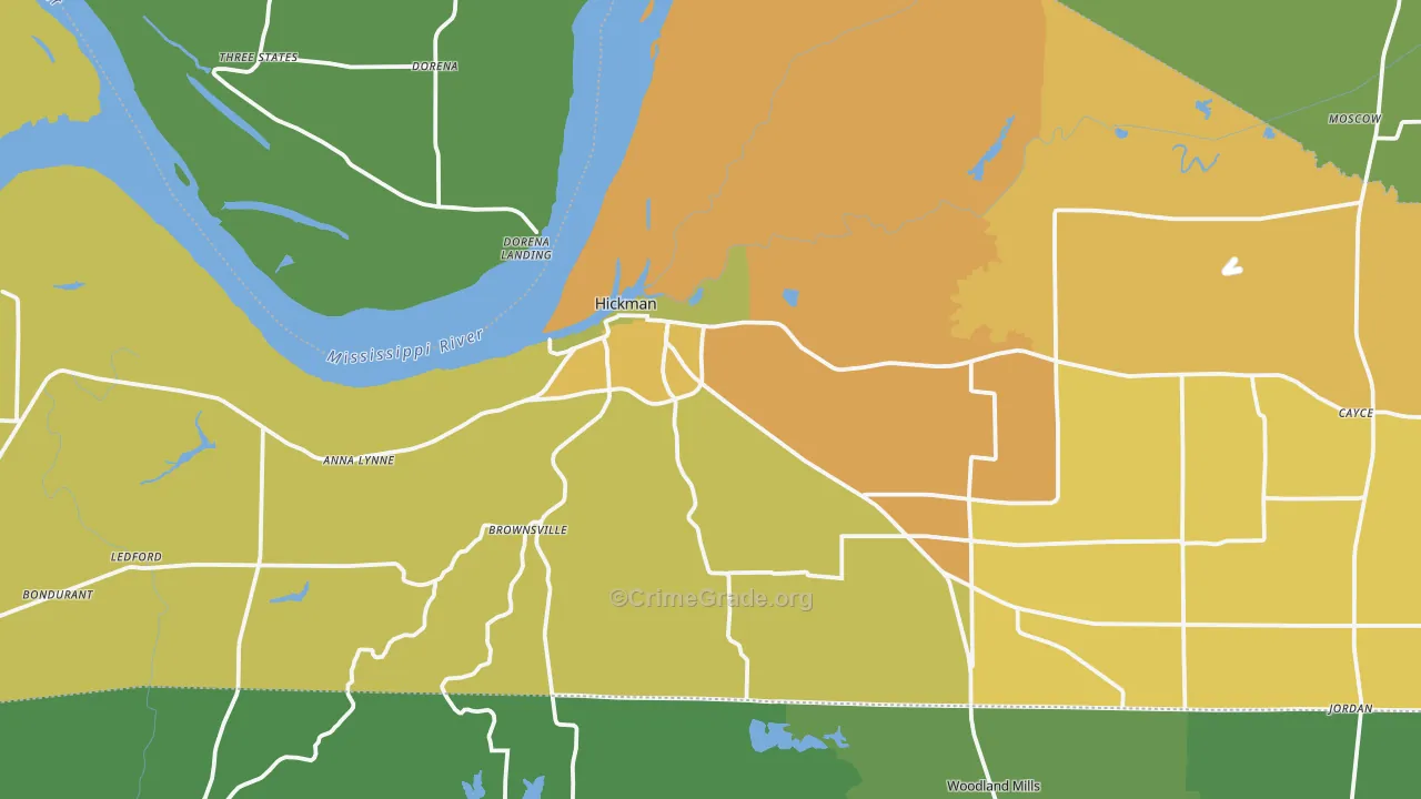 42050, KY Map of Vehicle Theft Rates