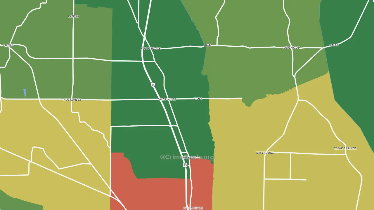 42051, KY Map of Vehicle Theft Rates