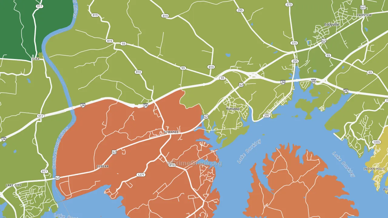 42055, KY Map of Vehicle Theft Rates