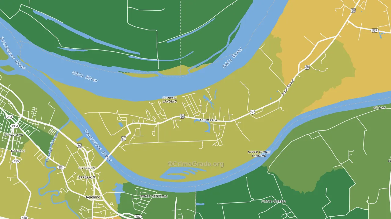 42058, KY Map of Vehicle Theft Rates