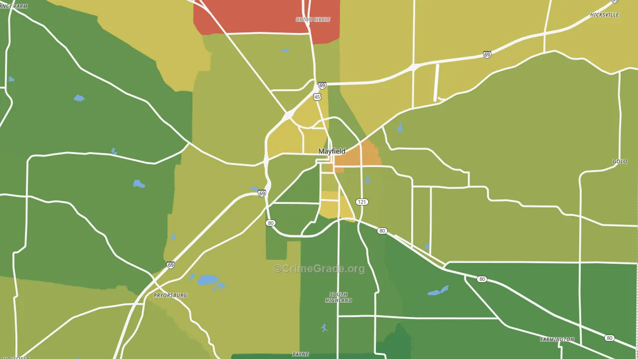 42066, KY Map of Vehicle Theft Rates