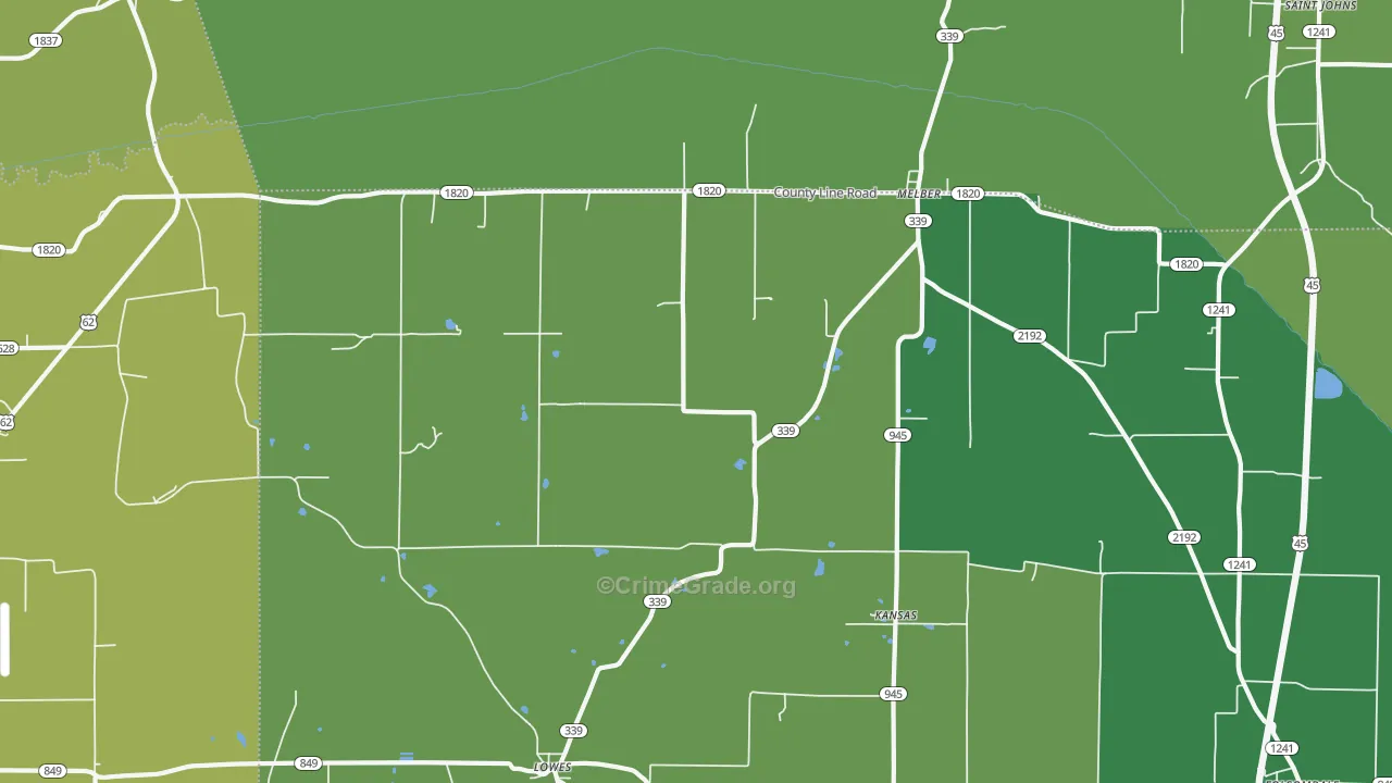 42069, KY Map of Vehicle Theft Rates