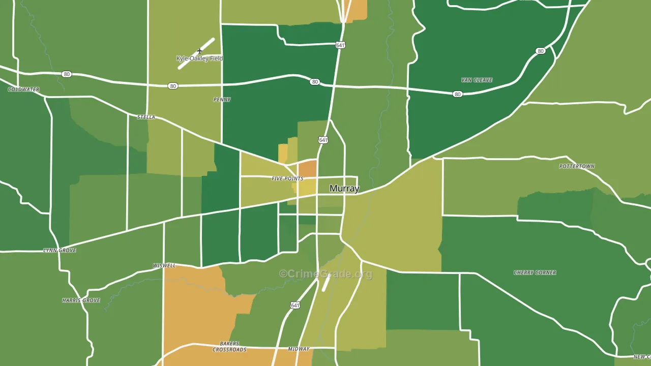 42071, KY Map of Vehicle Theft Rates