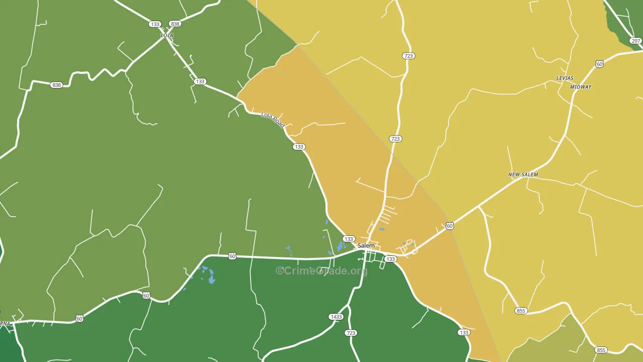 42078, KY Map of Vehicle Theft Rates