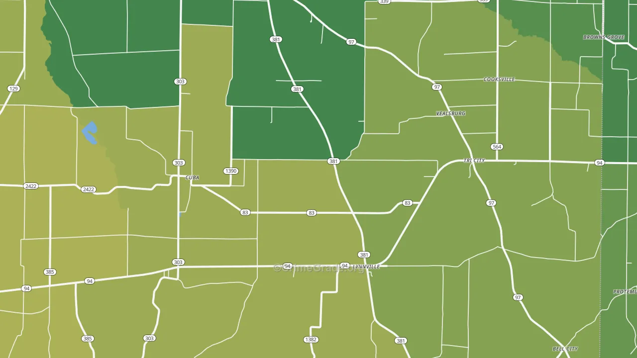 42079, KY Map of Vehicle Theft Rates