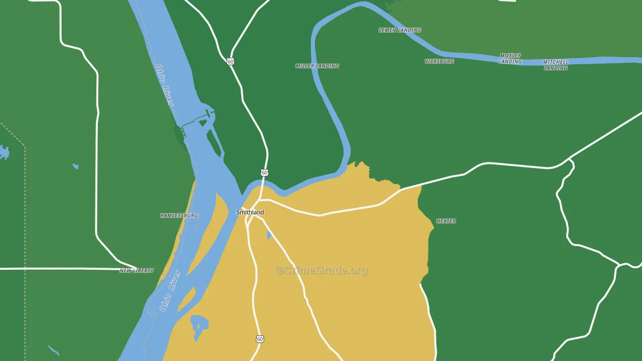 42081, KY Map of Vehicle Theft Rates
