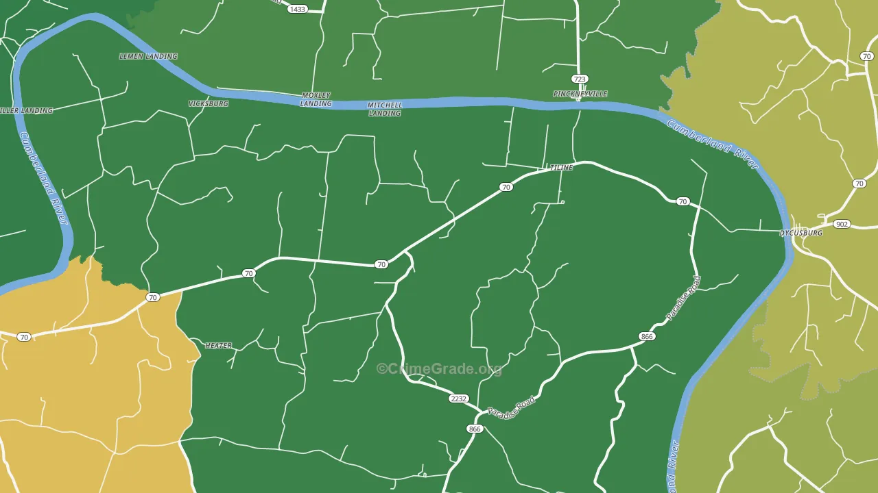 42083, KY Map of Vehicle Theft Rates