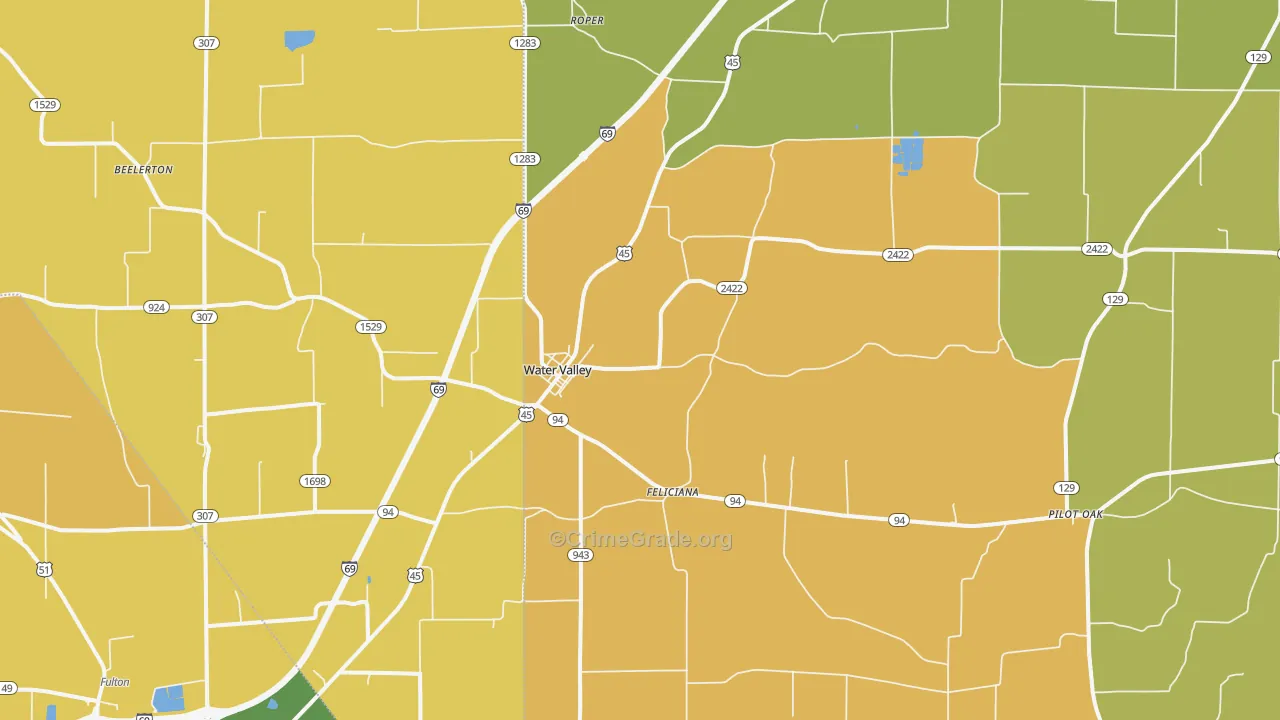 42085, KY Map of Vehicle Theft Rates